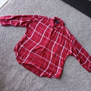 Nine West Red Plaid Shirt